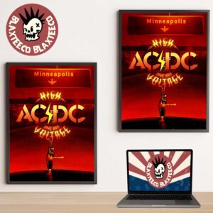 ACDC Power Up Tour US High Voltage Dive Bar At Machine Shop In Minneapolis 2025 Home Decor Poster Canvas
