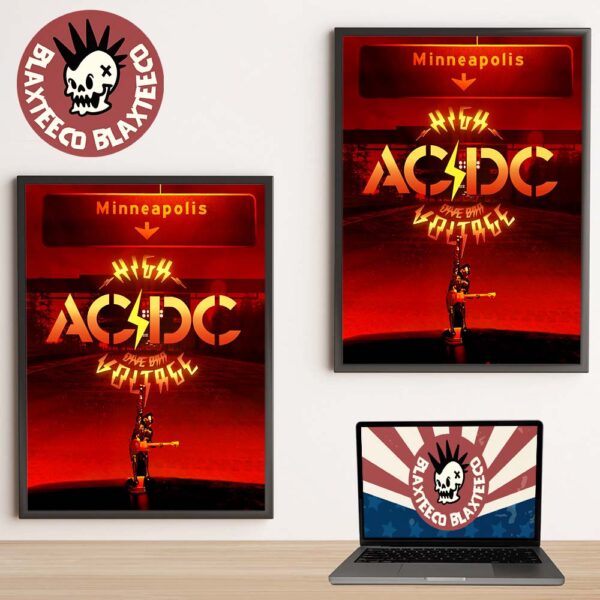ACDC Power Up Tour US High Voltage Dive Bar At Machine Shop In Minneapolis 2025 Home Decor Poster Canvas