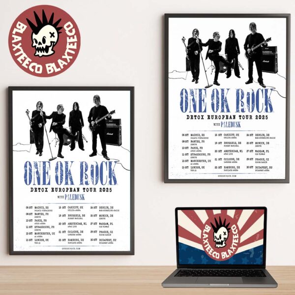 One Ok Rock Detox European Tour 2025 Tour Dates Home Decor Poster Canvas