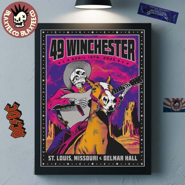 49 Winchester St Louis Missouri Poster Reveal 2025 At Delmar Hall On April 15 2025 Skeleton Cowboy Artwork Home Decor Poster Canvas