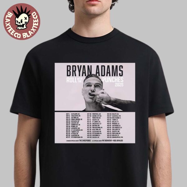 Bryan Adams Roll With The Punches 2025 North America Tour Dates Schedule Essentials T-Shirt