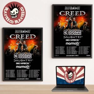 Creed Return Of The Summer Of 99 Tour North America 2025 Tour Dates List Home Decor Poster Canvas