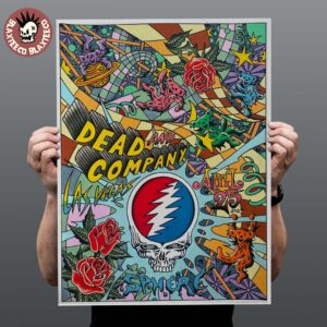 Dead And Company Sphere Las Vegas Gig Poster On April 25 2025 Comic Style Art Dancing Bear Home Decor Poster Canvas