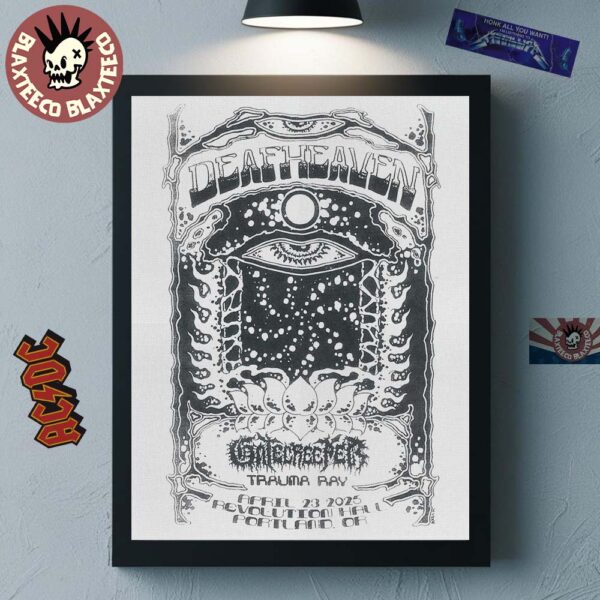 Deafheaven Poster For Show In Portland Oregon At Revolution Hall On April 23 2025 Home Decor Poster Canvas