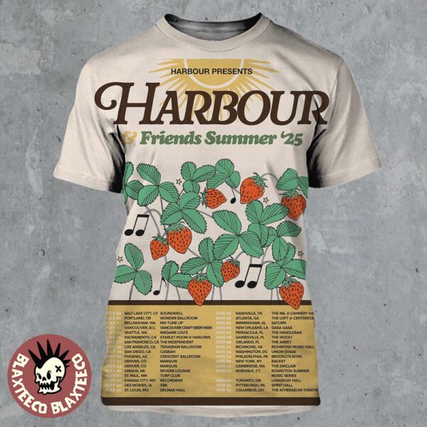 Harbour Friends Summer 2025 Tour Dates All Over Print Shirt