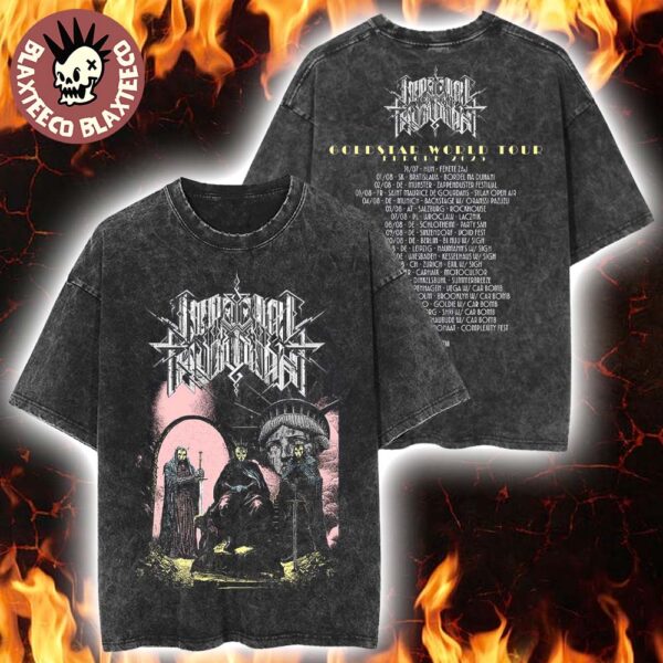 Imperial Triumphant Goldstar World Tour Europe 2025 Merch With Tour Dates Washed T-Shirt