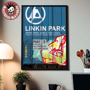 Linkin Park From Zero World Tour 2025 Baltimore Maryland Poster At CFG Bank Arena On May 3 2025 Home Decor Poster Canvas