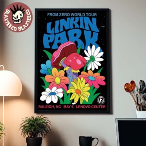 Linkin Park From Zero World Tour 2025 Raleigh North Carolina Poster At Lenovo Center On May 6 2025 Home Decor Poster Canvas