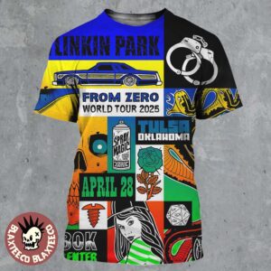 Linkin Park From Zero World Tour 2025 Tulsa Oklahoma Concert Poster On April 28 2025 At Bok Center All Over Print Shirt
