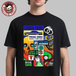 Linkin Park From Zero World Tour 2025 Tulsa Oklahoma Concert Poster On April 28 2025 At Bok Center Essentials T-Shirt