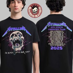 Metallica M72 North American Tour 2025 Tour Dates I’m Inside Open Your Eyes Skull Two Sided Unisex T-Shirt
