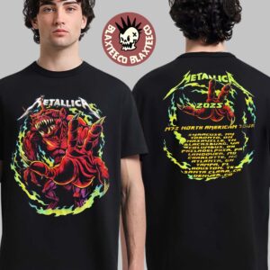 Metallica M72 North American Tour 2025 Tour Dates Red Demon Merch Two Sided Unisex T-Shirt