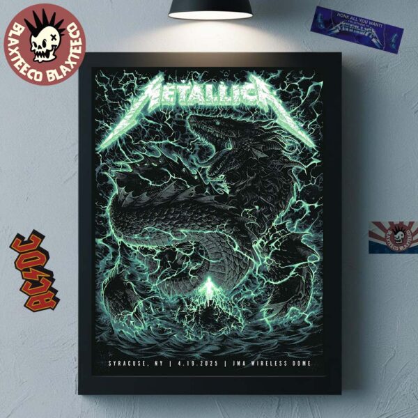 Metallica M72 Syracuse New York Poster At JMA Wireless Dome On April 19 2025 Met On Tour Thunder Sea Dragon Artwork Home Decor Poster Canvas