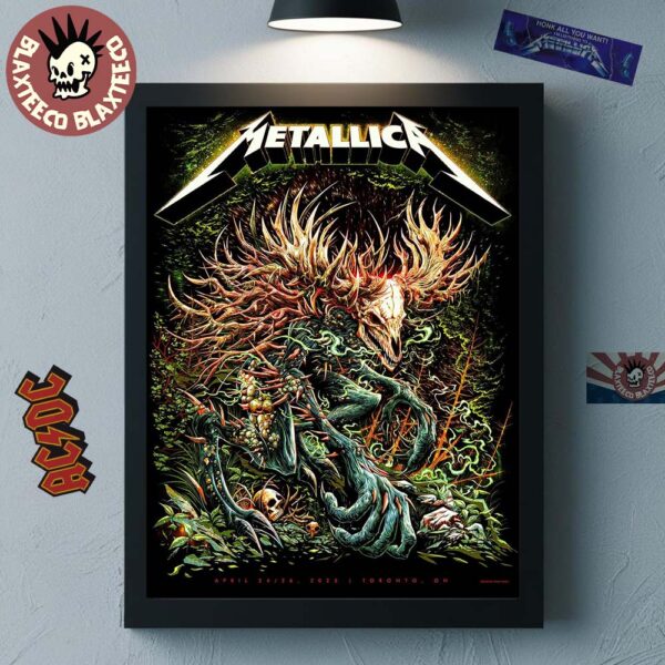 Metallica M72 Toronto 2025 Pop Up Shop Poster In Toronto Ontario Canada At Rogers Centre On April 24 26 2025 Home Decor Poster Canvas