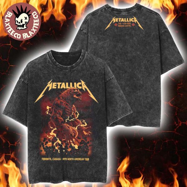 Metallica M72 Toronto Canada Night 1 Venue Merch At Rogers Centre M72 North American Tour On April 24 2025 The Titan Art Washed T-Shirt