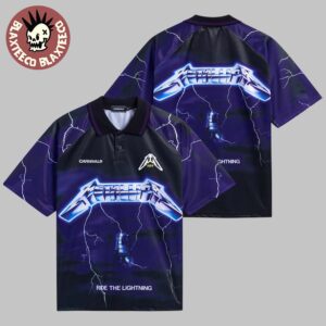 Metallica X Carnival Ride The Lightning Jersey Polo Shirt
