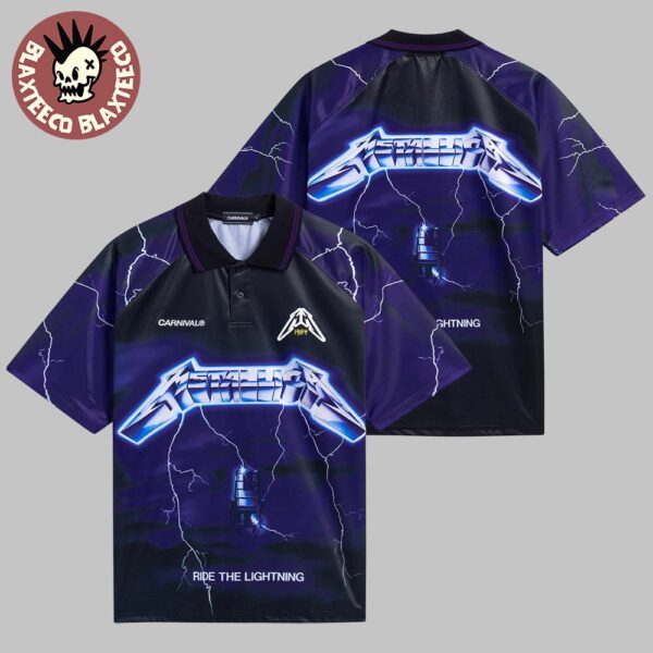 Metallica X Carnival Ride The Lightning Jersey Polo Shirt