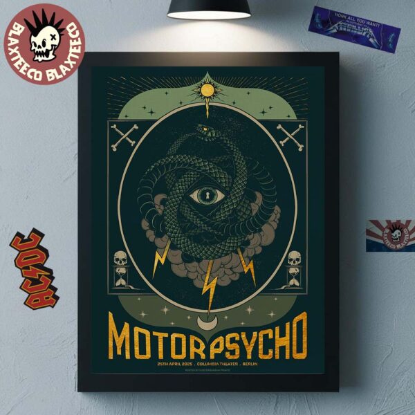 Motorpsycho Berlin 2025 Concert Poster At Columbia Theater On April 25 2025 Medusa Eye Artwork Home Decor Poster Canvas