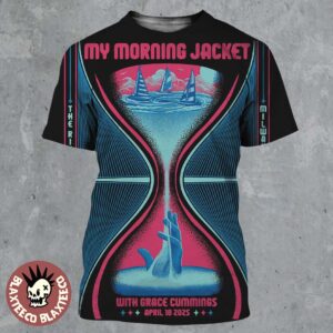 My Morning Jacket With Grace Cummings Poster For Milwaukee Wisconsin At The Riverside Theater On April 18 2025 Hourglass Artwork All Over Print Shirt