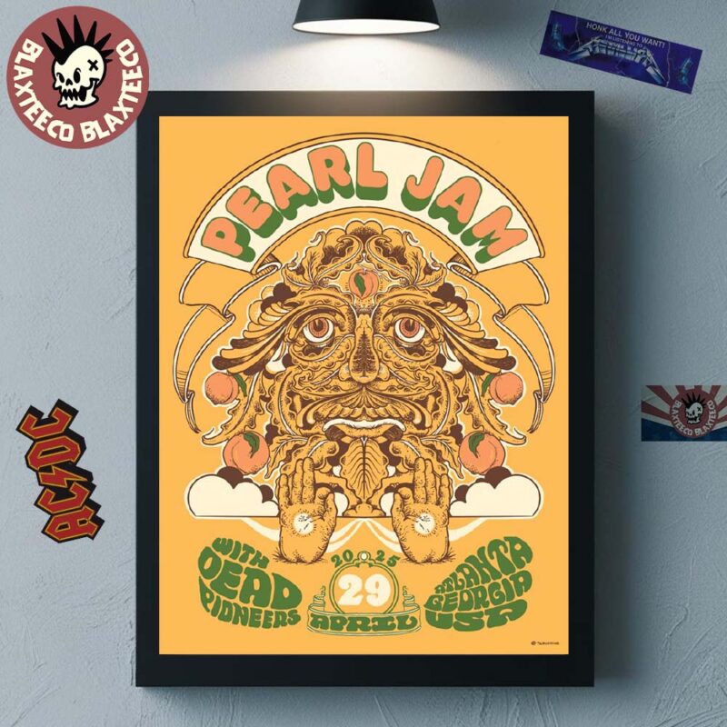 Pearl Jam Atlanta Georgia Night 1 Event Poster With Dead Pioneers USA State Farm Arena On April 29 2025 Dark Matter World Tour 2025 Home Decor Poster Canvas