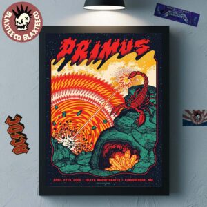 Primus Sessanta V2.0 Poster For Concert In Albuquerque New Mexico At Isleta Amphitheater On April 27 2025 Home Decor Poster Canvas