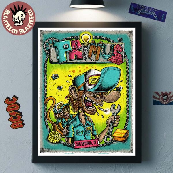 Primus Sessanta V2.0 San Antonio Texas Concert Poster At Freeman Coliseum On April 29 2025 Home Decor Poster Canvas