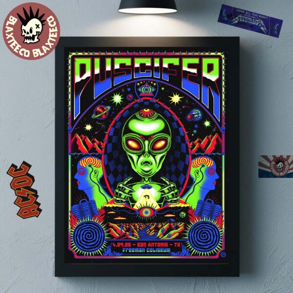 Puscifer Sessanta V2.0 San Antonio Texas Concert Poster At Freeman Coliseum On April 29 2025 Alien Artwork Home Decor Poster Canvas