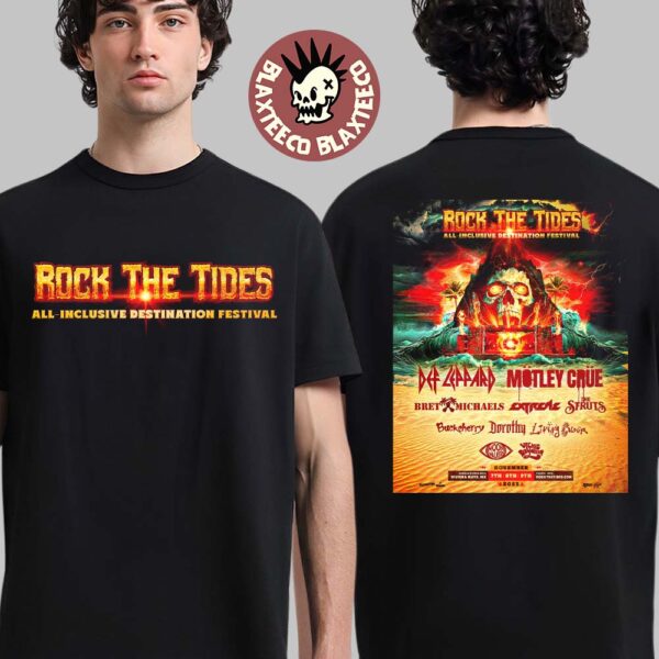 Rock The Tides All Inclusive Destination Festival 2025 In Riviera Maya Mexico At Barcelo Riviera Maya On November7 8 9 2025 Lineup Two Sides Unisex T-Shirt