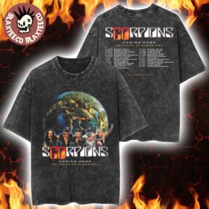 Scorpions Coming Home 60 Years Of Scorpions 2025 Schedule Tour Dates Two Sided Vintage Washed T-Shirt