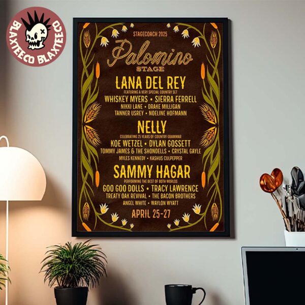 Stagecoach 2025 Palomino Stage Lineup Poster On April 25-27 2025 At Empire Polo Club In Indio California Home Decor Poster Canvas