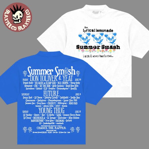 Summer Smash 2025 Merch Teddy Art With Lineup Two Sided Unisex T-Shirt