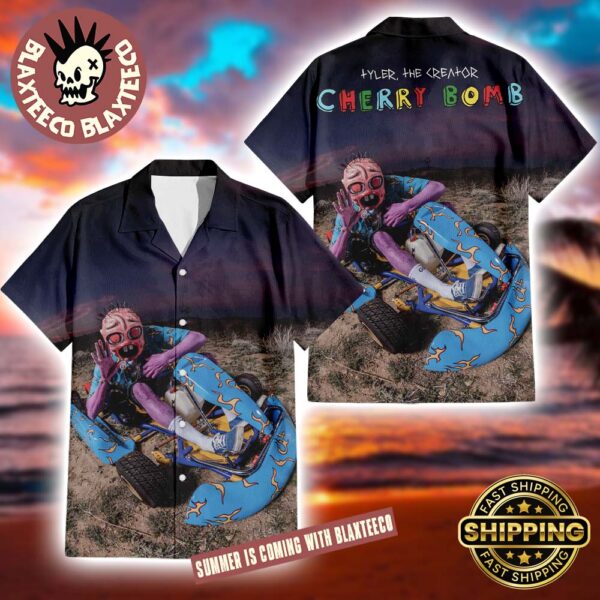 Tyler The Creator Cherry Bomb 10 Years Anniversary Riding Go Kart Photo 2025 Summer Hawaiian Shirt