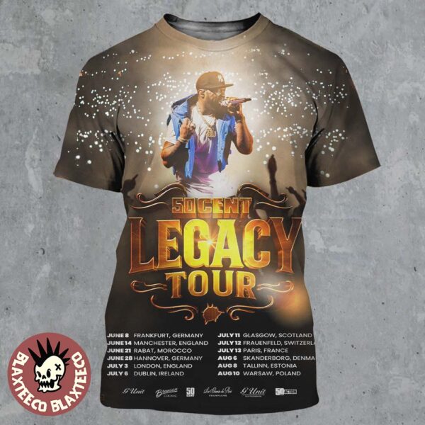 50 Cent Legacy Tour 2025 Tour Dates Schedule All Over Print Shirt