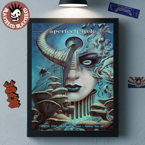 A Perfect Circle Sessanta V2.0 Cuyahoga Falls Ohio 2025 Concert Poster At Blossom Music Center On May 25 2025 Home Decor Poster Canvas