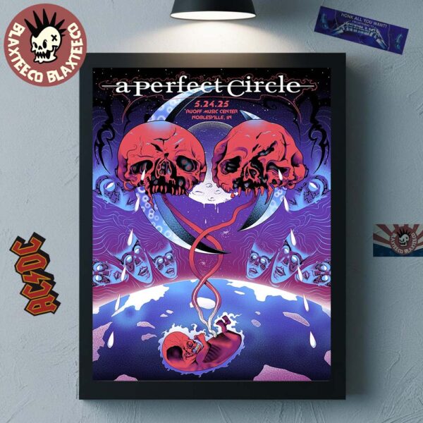 A Perfect Circle Sessanta V2.0 Exclusive Poster In Noblesville IN At Ruoff Music Center On May 24 2025 Home Decor Poster Canvas