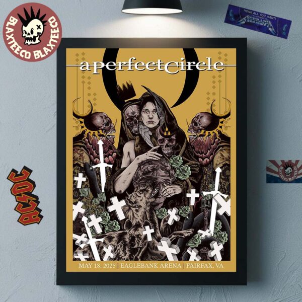 A Perfect Circle Sessanta V2.0 Fairfax Virginia 2025 Concert Poster At Eagle Bank Arena On May 18 2025 Home Decor Poster Canvas