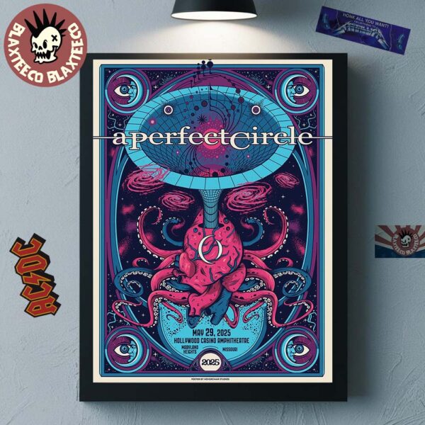 A Perfect Circle Sessanta V2.0 Maryland Heights Missouri 2025 Exclusive Concert Poster At Hollywood Casino Amphitheater On May 29 2025 Home Decor Poster Canvas