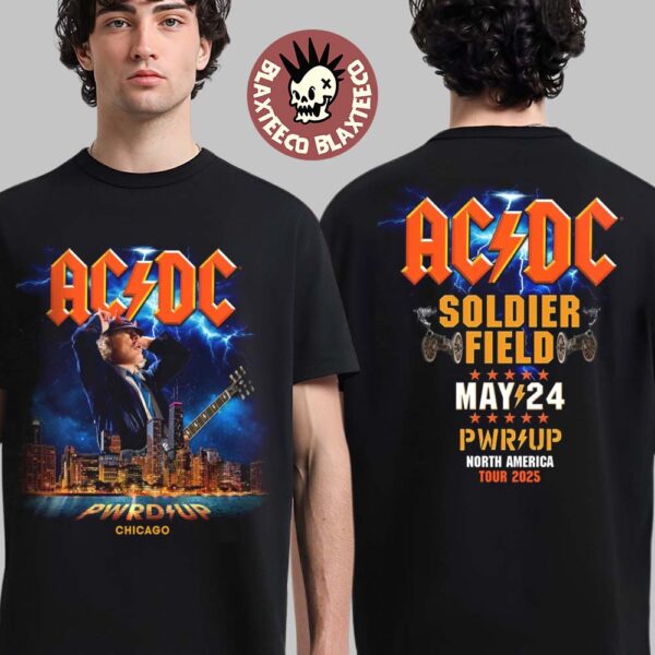 ACDC PWR Up Chicago 2025 Exclusive Tee At Soldier Field On May 24 2025 Two Sided Unisex T-Shirt