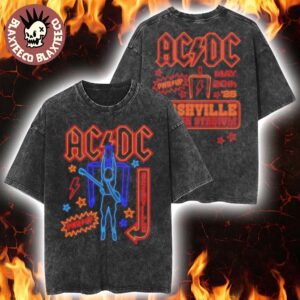 ACDC PWR Up Nashville Tennessee 2025 At Nissan Stadium On May 20 2025 Led Light Art Retro Washed T-Shirt