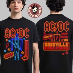 ACDC PWR Up Nashville Tennessee 2025 At Nissan Stadium On May 20 2025 Led Light Art Two Sided Unisex T-Shirt