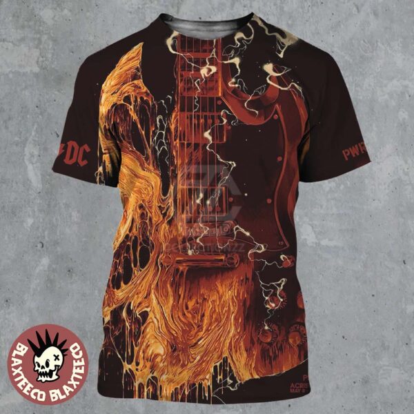 ACDC PWR Up Pittsburgh Pennsylvania 2025 Concert Poster At Acrisure Stadium On May 8 2025 Angus Young Guitar Artwork All Over Print Shirt