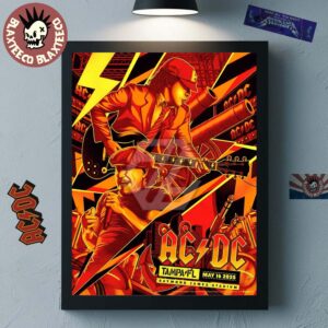 ACDC PWR Up Tampa Florida 2025 Concert Poster At Raymond James Stadium On May 16 2025 Home Decor Poster Canvas