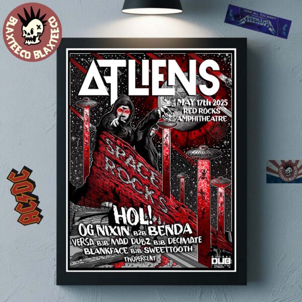 Atliens Space Rocks 2025 Concert Poster At Red Rocks Amphitheatre On May 17 2025 Home Decor Poster Canvas