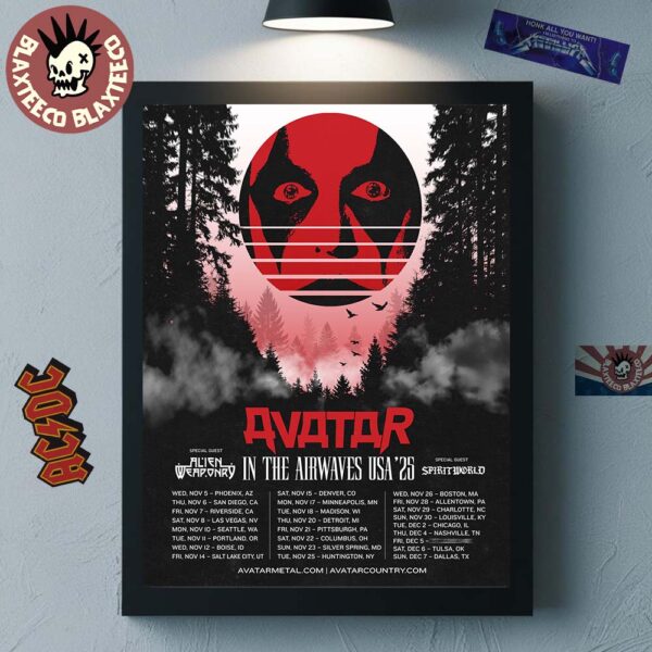 Avatar In The Airwaves USA 25 Tour Cities Dates Home Decor Poster Canvas
