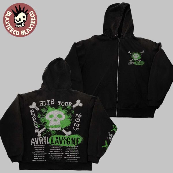 Avril Lavigne Greatest Hits Tour 2025 D2C Exclusive Zip Up Hoodie