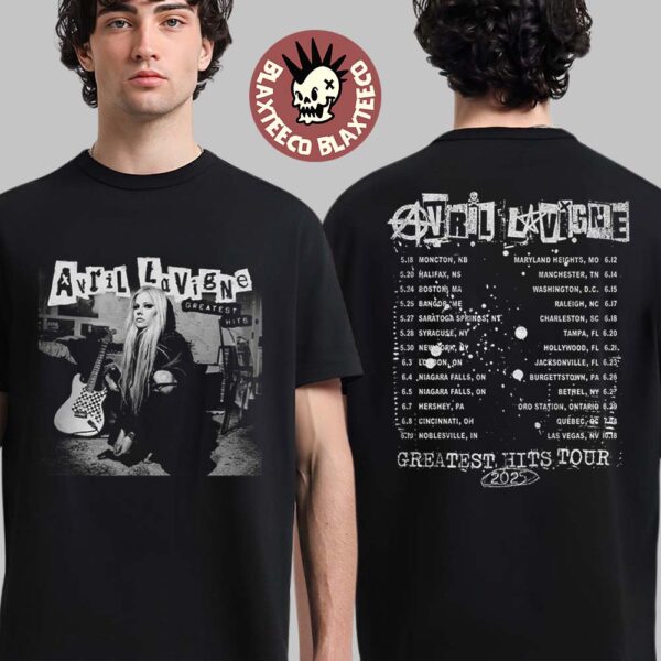 Avril Lavigne Greatest Hits Tour 2025 Dateback Two Sided Unisex T-Shirt
