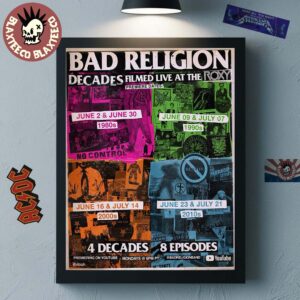 Bad Religion Decades Filmed Live At The Roxy 2025 4 Decades 8 Episodes Home Decor Poster Canvas