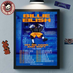 Billie Eilish Hit Me Hard And Soft The Tour Part 2 2025 Schedule Tour Dates Home Decor Poster Canvas