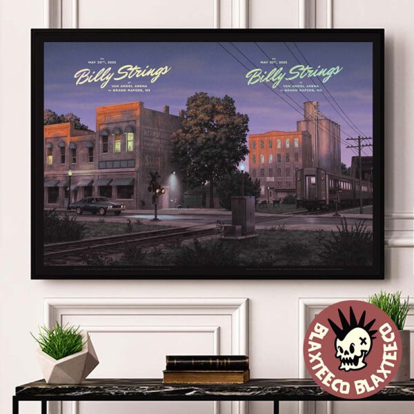 Billy Strings Grand Rapids Michigan 2025 Night 1 And 2 Combined Venue Poster At Van Andel Arena On May 30 And 31 2025 Landscape Poster Canvas
