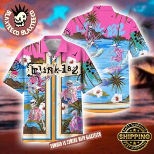 Blink 182 Aloha Surfing Skeleton Luxury Style 2025 Summer Hawaiian Shirt